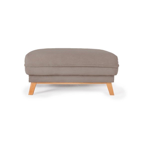 Taburet taupe cu tapițerie din catifea reiată Tori – Bonami Selection