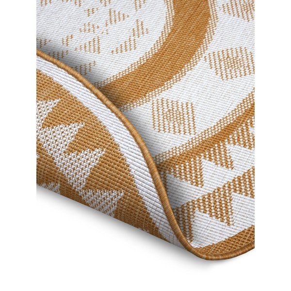 Covor de exterior galben ocru-alb rotund ø 140 cm Jamaica – NORTHRUGS-image-2