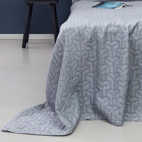 Cuvertură gri închis din bumbac reciclat pentru pat de o persoană 140x250 cm Trio – Mette Ditmer Denmark-image-2