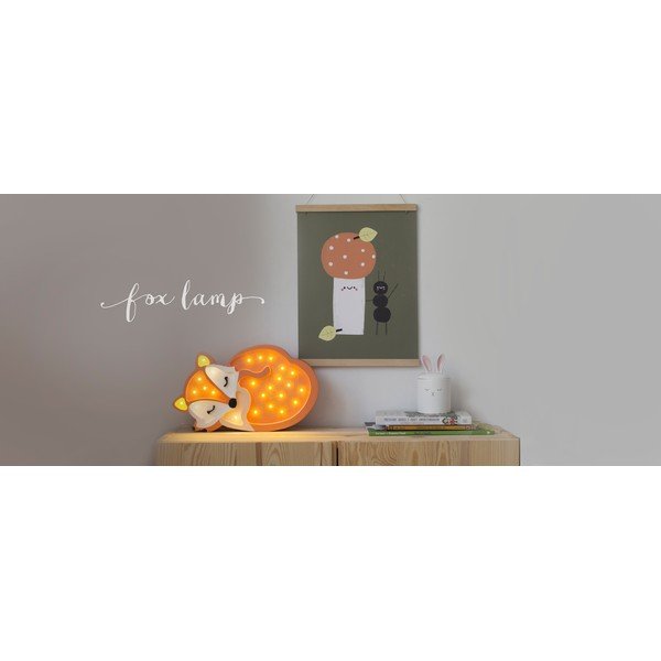 Veioză portocalie din lemn de pin Little Lights Fox Wild, lungime 31 cm-image-2