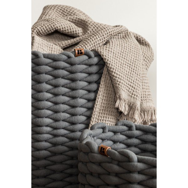 Coș de depozitare din material textil ø 40x40 cm Peach Skin Round XL – Bigso-image-3