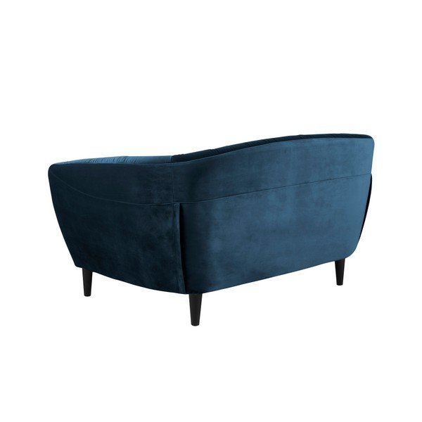 Canapea cu husă din catifea Actona Ria, albastru închis, 150 cm-image-3