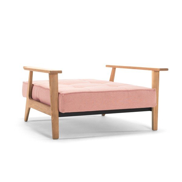 Fotoliu extensibil cu cotiere Innovation Splitback Frej, roz deschis-image-3