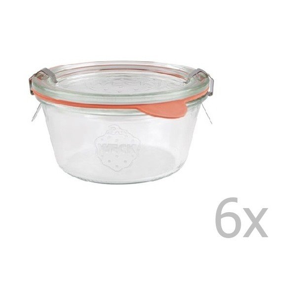Set 6 borcane cu capac ermetic Weck Sturz, 290 ml