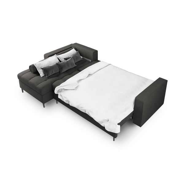 Canapea extensibilă cu șezlong stânga Milo Casa Santo, gri închis-image-4