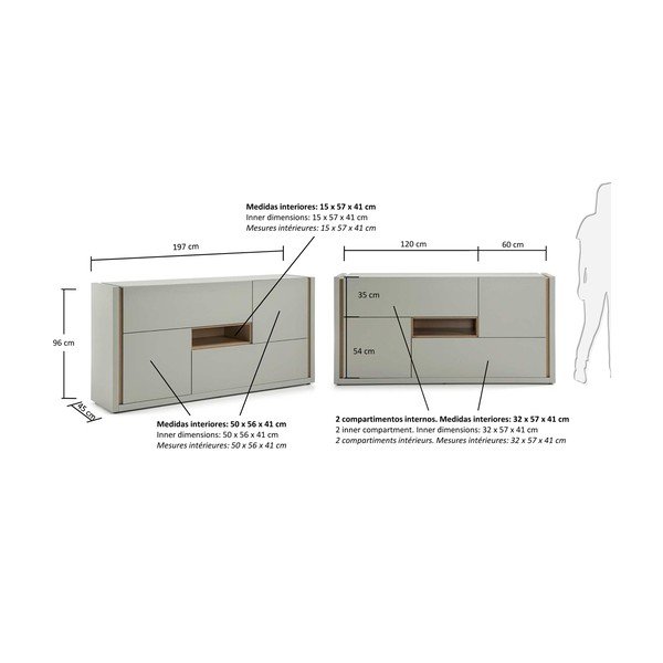 Comodă La Forma Qu, gri-image-4