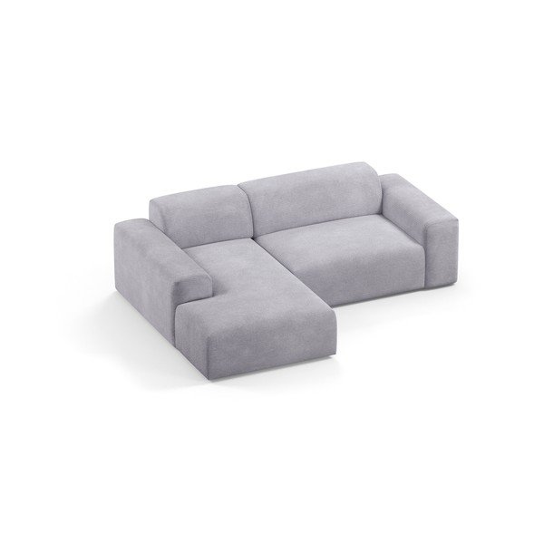 Colțar din catifea Marie Claire Home Karen, 250 cm, colț stânga, gri deschis-image-3