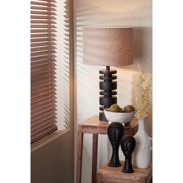 Bază pentru veioză negru-mat 40 cm Desley – Light & Living-image-1