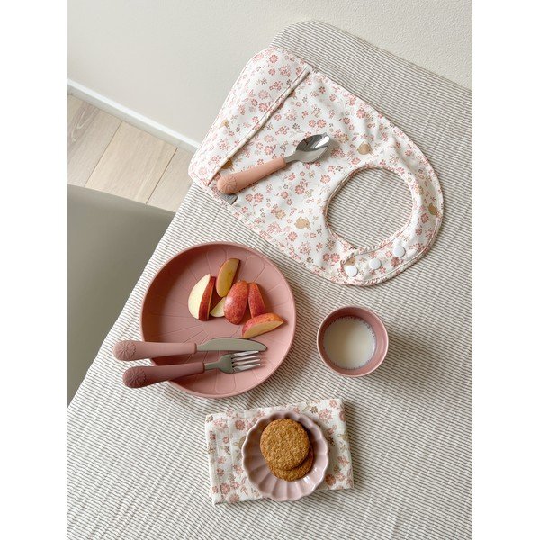 Tacâmuri pentru copii, roșu/somon din silicon 3 buc. Rose Mix – Cam Cam Copenhagen-image-4