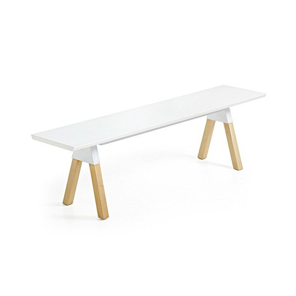 Bancă La Forma Stick, lungime 160 cm, alb -image-1