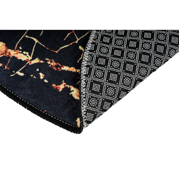 Set 2 covorașe ovale de baie Foutastic Gold Marble, negru-image-4