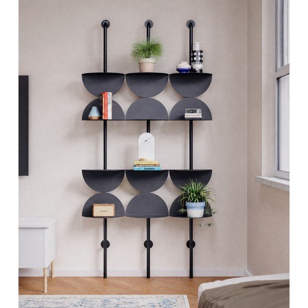 Sistem modular de rafturi negru din metal 27x203,5 cm Solis – Umbra-image-1