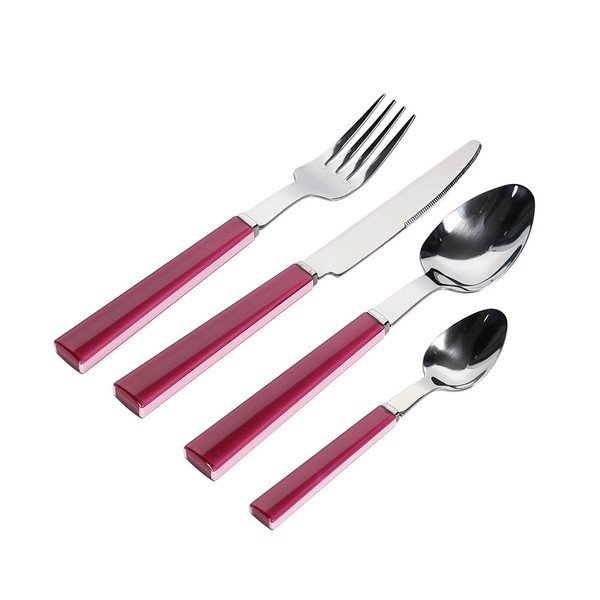 Tacâmuri roz din oțel inoxidabil 16 buc. pentru 4 persoane Poppy – ONA