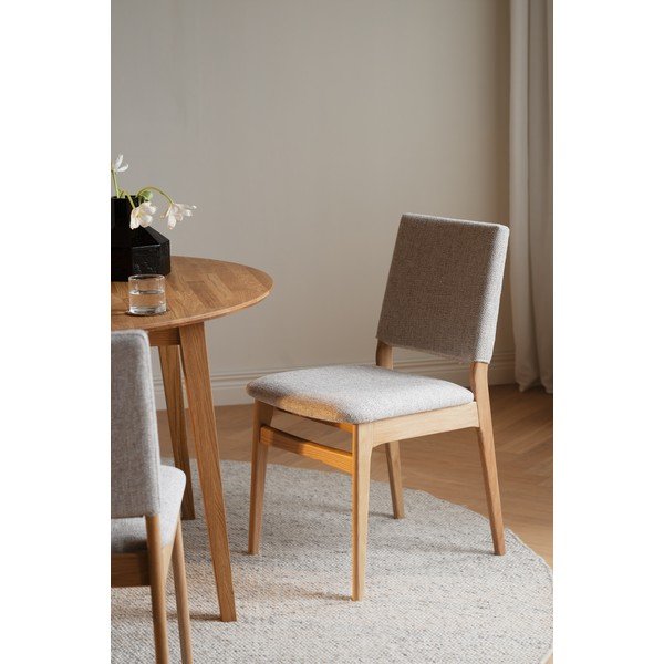 Scaun de dining crem/în culoare naturală din lemn de stejar Medford – Rowico-image-2