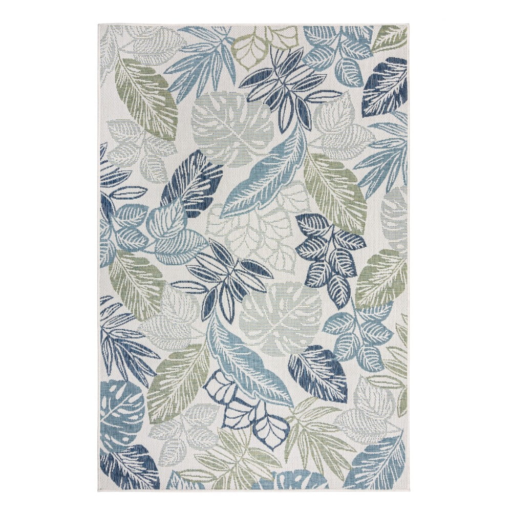 Covor pentru exterior și interior verde/albastru 120x170 cm Bella Leaf – Flair Rugs