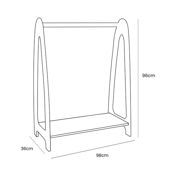 Cuier pentru copii în culoare naturală cu aspect de lemn de pin 98x96 cm Montessori – Meowbaby-image-1