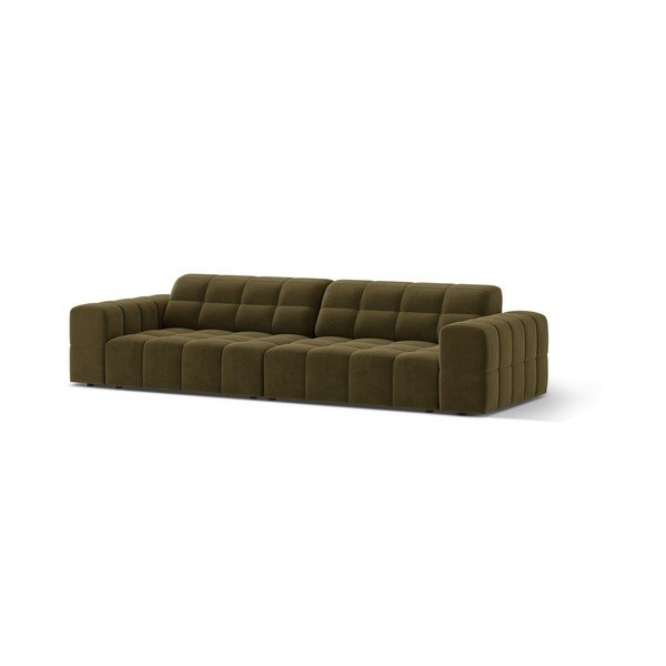 Canapea kaki cu tapițerie din catifea 252 cm Chicago – Cosmopolitan Design-image-1