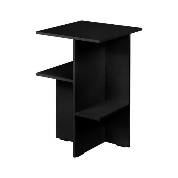 Noptieră neagră cu rafturi Atik – noo.ma