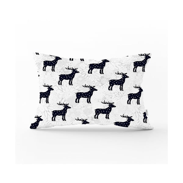 Față de pernă cu model de Crăciun Minimalist Cushion Covers Reindeer and Stars, 35 x 55 cm