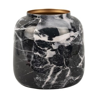 Vază din fier PT LIVING Marble, înălțime 12,5 cm, alb-negru