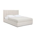 Pat matrimonial bej tapițat cu spațiu de depozitare cu somieră 160x200 cm Thessa Bold Line – Bonami Selection