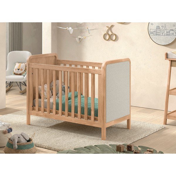 Pătuț în culoare naturală cu înălțime reglabilă 60x120 cm Woods – Vipack-image-1