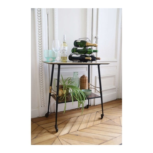 Suport metalic pentru sticle de vin Compactor, negru-image-4