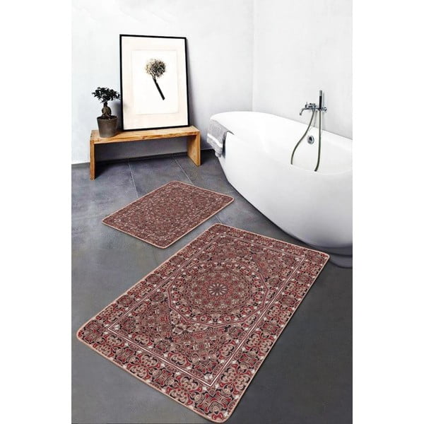 Covorașe de baie maro 2 buc. din catifea 60x100 cm – Mila Home-image-2