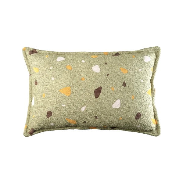 Pernă decorativă pentru copii verde din țesătură bouclé/chenille Terrazzo Bolster – Wigiwama