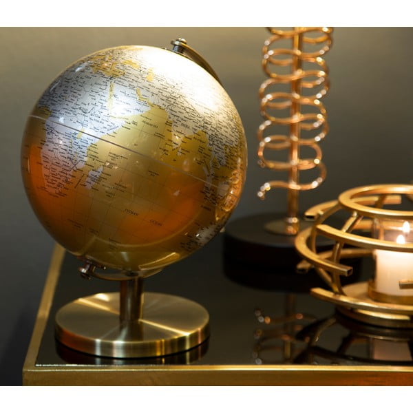 Decorațiune pentru masă Mauro Ferretti Globe, înălțime 28 cm, auriu-argintiu-image-3
