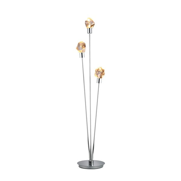 Lampadar argintiu LED cu abajur din sticlă (înălțime 150 cm) Verano – Trio Select-image-1
