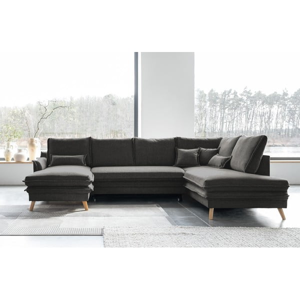 Colțar gri închis extensibil (cu colț pe partea dreaptă/în formă de "U") Charming Charlie – Miuform-image-1