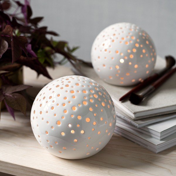 Sfeșnic din porțelan chinezesc pentru Crăciun Kähler Design Nobili, ⌀ 12 cm, alb-image-1