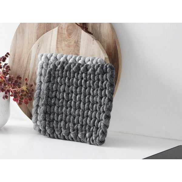 Suport țesut din lână pentru pahar/veselă Wooldot Braider Coaster, 20 x 20 cm, antracit-image-2