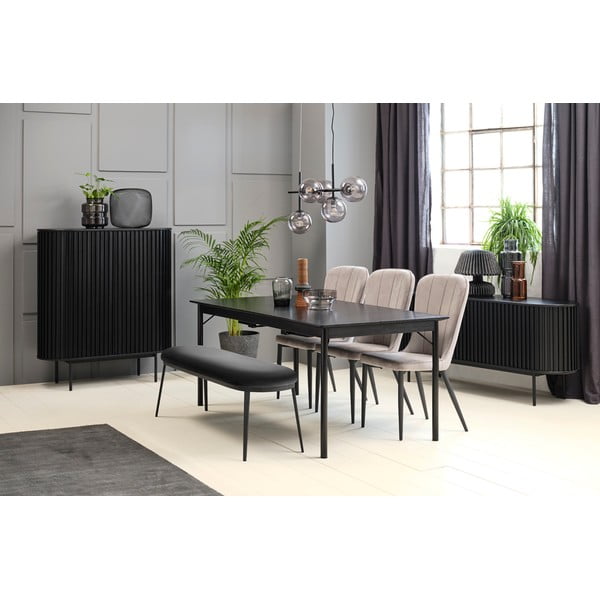 Dulap negru cu aspect de lemn de stejar 125x110 cm Siena – Unique Furniture-image-3