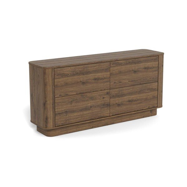 Comodă în culoare naturală închisă cu aspect de lemn de stejar 160x75x40 cm Atmore – Actona