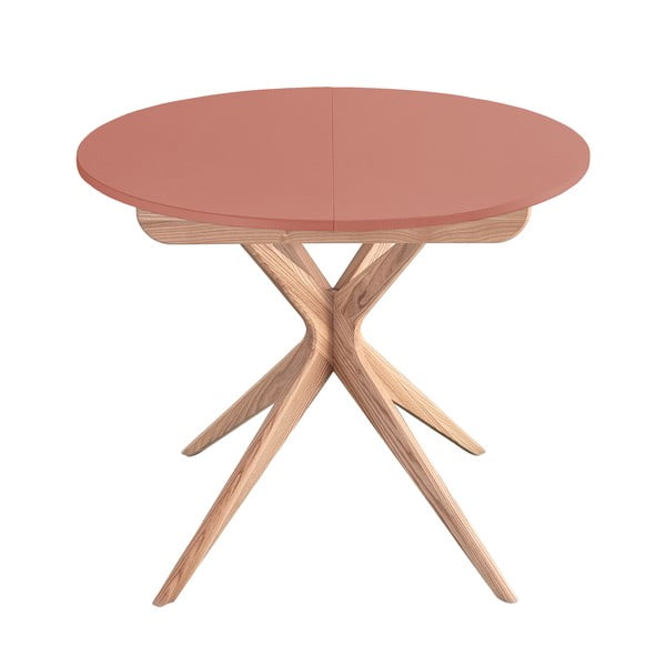 Masă de dining rotundă extensibilă cu blat suplimentar ø 90 cm Jubi – Ragaba
