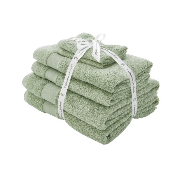 Prosoape de baie verzi 6 buc. din bumbac din frotir Anti-Bacterial – Catherine Lansfield