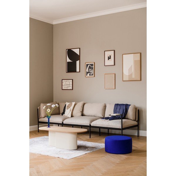 Măsuță de cafea bej cu blat cu aspect de lemn de stejar 50x115 cm Looi – noo.ma-image-4