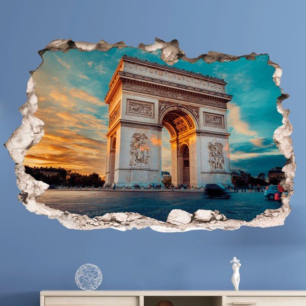 Autocolant 3D pentru perete Ambiance Arc de Triomphe in Paris-image-1