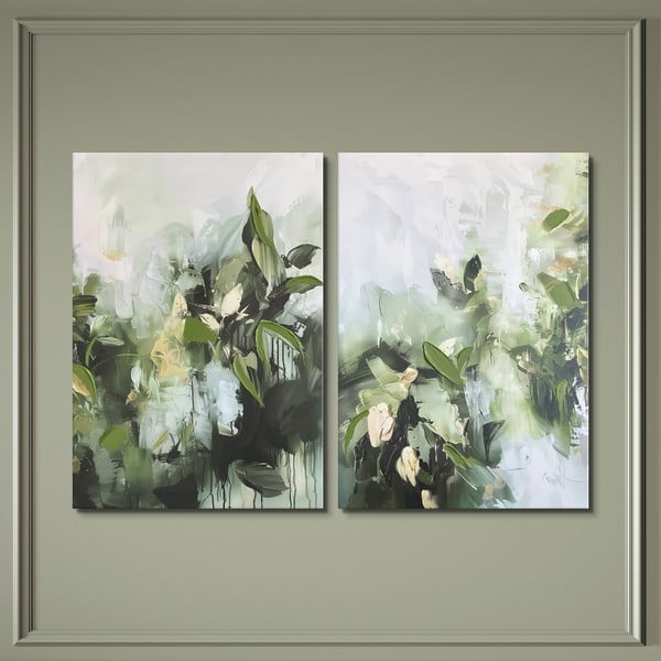 Set de tablouri cu detalii pictate manual 2 buc. 50x70 cm Myrtle – Styler-image-4