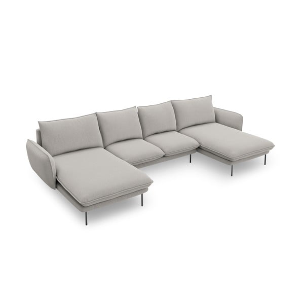 Canapea în formă de "U" Cosmopolitan Design Vienna, gri deschis-image-2