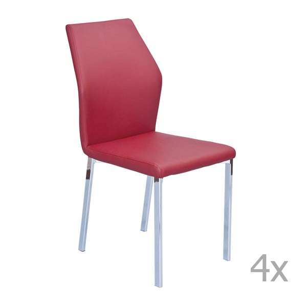 Set 4 scaune  13Casa Bilbao, roșu închis