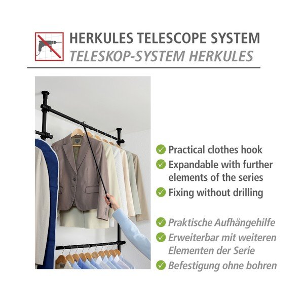 Tijă pentru scoaterea hainelor din metal/din plastic Herkules – Wenko-image-3