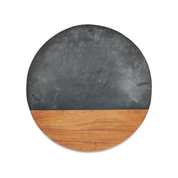 Tocător rotund din ardezie și lemn de salcâm Nkuku Fala, ø 40 cm