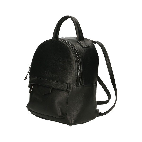 Rucsac negru din piele Chicca Borse-image-1