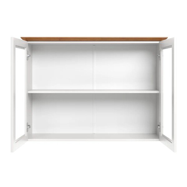 Vitrină albă/chihlimbar din lemn de pin suspendată 105x80x35 cm Teramo – Støraa-image-3