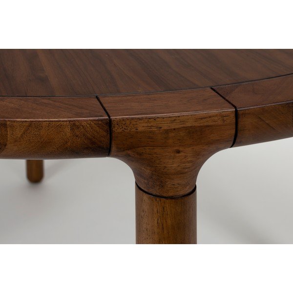 Masă de dining rotundă cu aspect de lemn de nuc ø 128 cm Storm – Zuiver-image-3