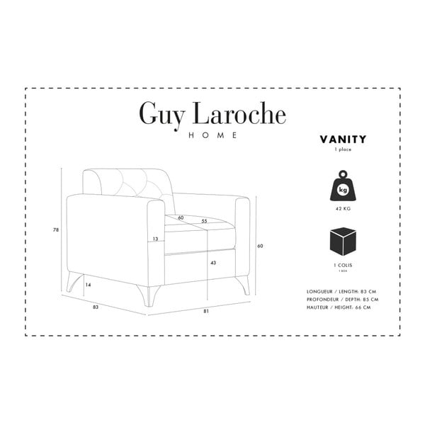 Fotoliu Guy Laroche Vanity, albastru-image-3