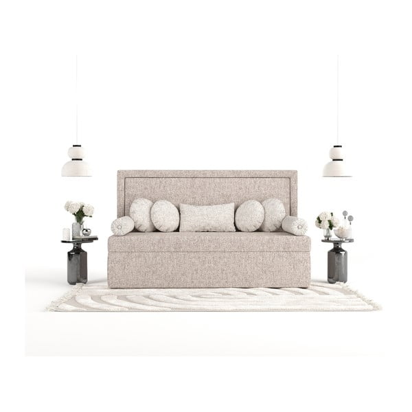 Pat maro deschis tapițat 90x200 cm Scala – Maison de Rêve-image-4